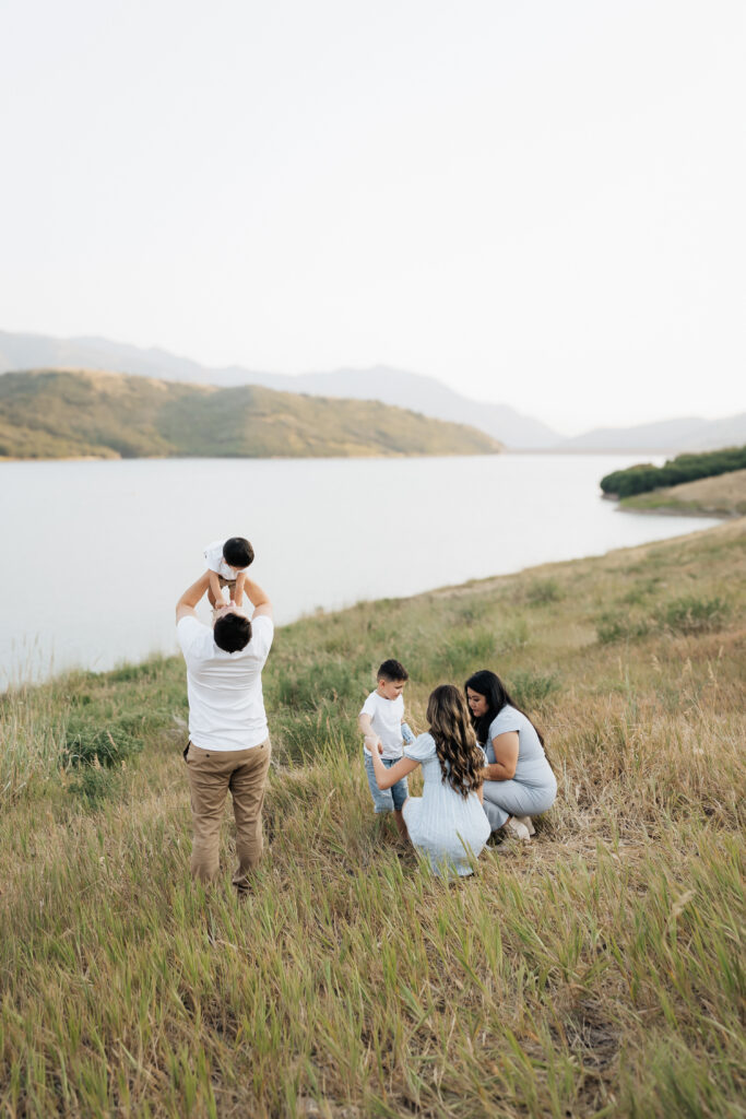 Family portraits of the Claytons at Little Dell Reservoir.